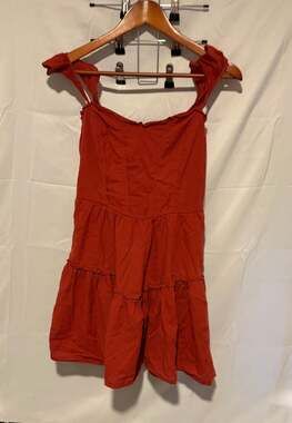 Max + Ash Red Tiered Ruffle Dress